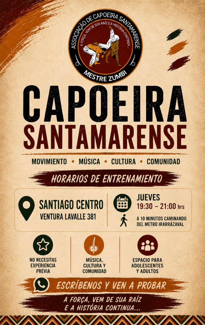 Clases de Capoeira para Adultos en Santiago Centro – Ventura Lavalle 381 Metro Irarrazabal